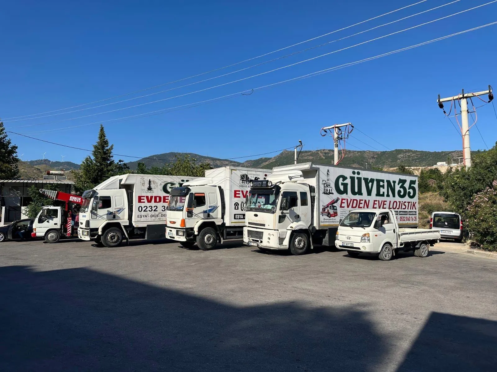 Güven35 nakliyat kamyonları filosu İzmir